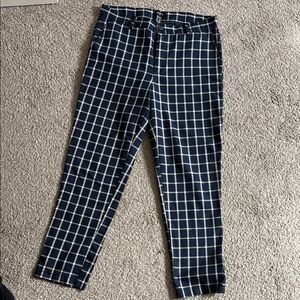 Navy Checkered Pants